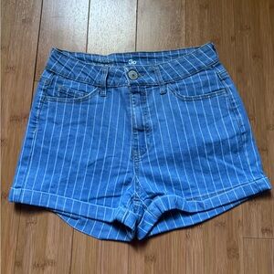SO Blue Jean Shorts with Vertical Stripes